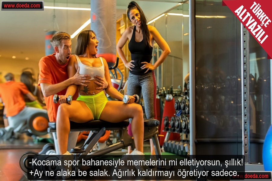 Evli Adamı Karısının Yanında Ayartan Spor Salonun En Seksisi