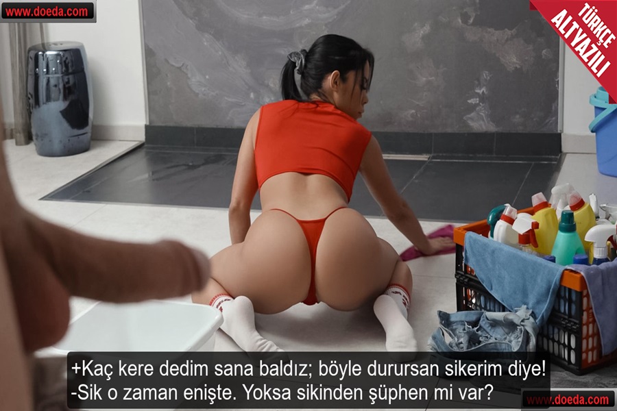 Kıvrımlı Götünde Kırmızı Tangasıyla Temizlik Yapan Baldızı Dayanamayıp Siken Enişte